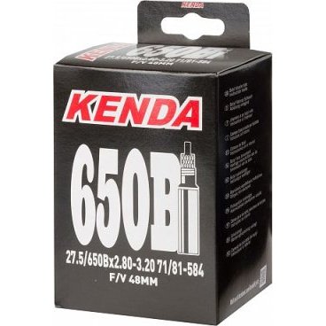 Фото Камера велосипедная KENDA, 27.5''x2.8-3.2, f/v-48 мм, черная, 511283