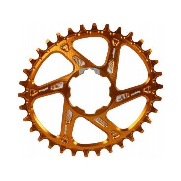 Фото Звезда велосипедная HOPE, для системы с прямым монтажом, овал 12%, 34Т, узкий/широкий, оранжевый, RR34BHCSPOVC