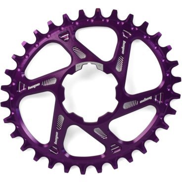 Фото Звезда велосипедная HOPE, для системы с прямым монтажом, овал 12%, 34 Т, узкий/широкий, фиолетовый, RR34BHCSPOVPU