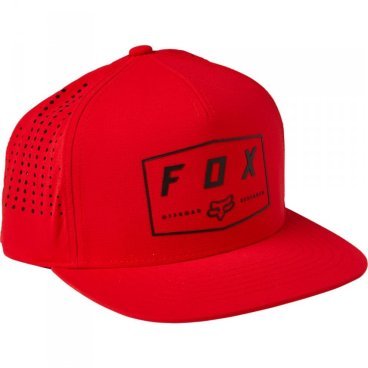 Фото Бейсболка велосипедная Fox Badge Snapback Hat, красный, 28583-122-OS