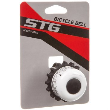 Звонок велосипедный STG 23R-A, картинка с велосипедом, Х95339
