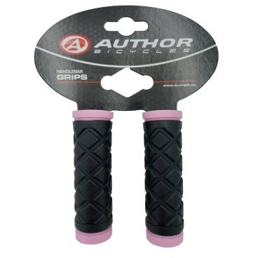 Грипсы велосипедные AUTHOR AGR Junior R5, детские, 85 мм. резина, черно-розовые, 8-33455012