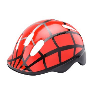 Фото Шлем велосипедный Stels MV6-2, детский, out-mold, черно-красный