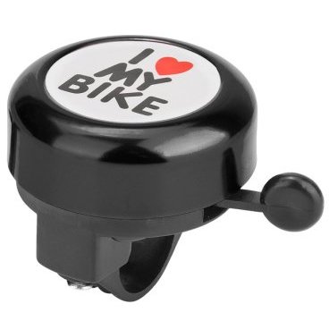 Звонок велосипедный STELS 45AE-05 "I love my bike", алюминий/пластик, чёрный, 210141