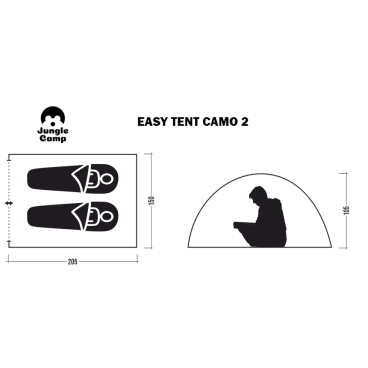 Палатка JUNGLE CAMP Easy Tent Camo 2, камуфляж, 70863