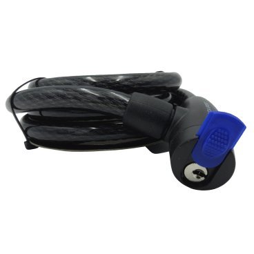 Велосипедный замок Vinca Sport, тросовый, на ключ, с защитой от влаги, 15 х 1500мм, черный, VS 577 (1)