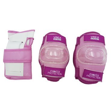 Комплект защиты детский Vinca Sport (наколенники, налокотники, наладонники), розовый, VP 32 pink