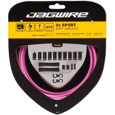 Набор рубашек и тросиков переключения Jagwire Sport Shift Kit 2X, 1500/2300/2700 мм, Pink, UCK324