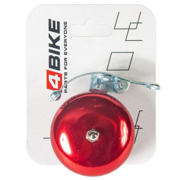 Велозвонок 4BIKE BB3206-Red, латунь, D-56 мм, красный, ARV100021