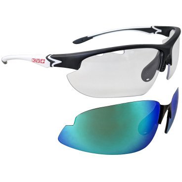 Очки велосипедные KV+ VERTICAL Glasses, blak\white, 2 lens, SG13.12