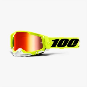 Веломаска 100% Racecraft 2 Goggle Fluo Yellow / Mirror Red Lens, 50121-251-04