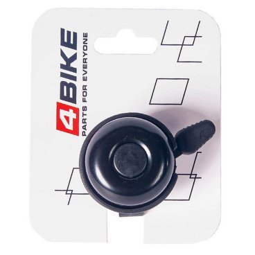 Фото Велозвонок 4BIKE BB3207-Blk, алюминий+пластик, D-40 мм, черный, ARV000158