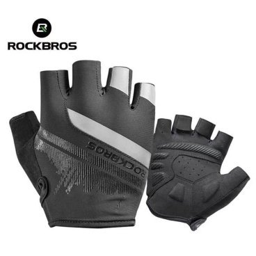 Велоперчатки ROCKBROS Shanghai, нейлон, короткие пальцы, черный, RB_S247L
