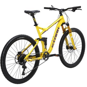 Велосипед горный Stark Tactic FS LT 27.5 HD, 27.5", желтый матовый/фиолетовый, 2024, HQ-0014196
